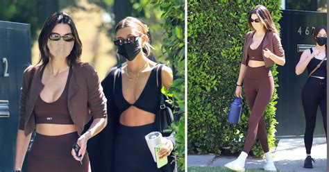 kendall jenner and hailey baldwin show off athleisure wear photos