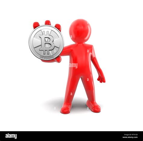 Man And Bitcoin Image With Clipping Path Stock Photo Alamy