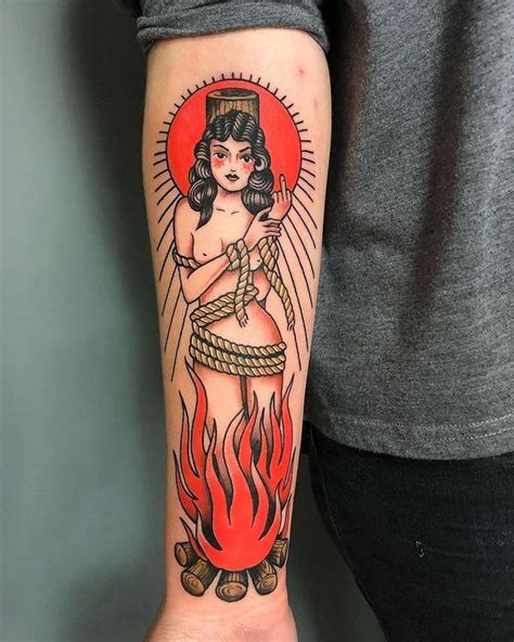 Tattoo Snob No Instagram Burn At The Stake Tattoo By
