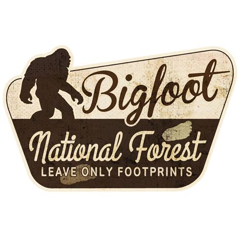 Bigfoot National Forest Leave Only Footprints Vinyl Sticker 10 Pack Paracay