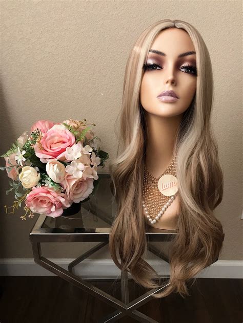 24 Blonde Wig With Highlight Synthetic Little Wig Museum Etsy