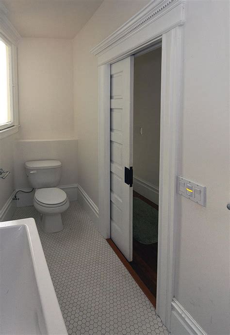 The primary purpose is offering protection, security, and privacy. Pocket Door for small bathroom http://www.johnsonhardware ...