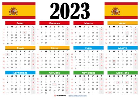 Calendario 2023 Anual Con Festivos Nacionales Imagesee