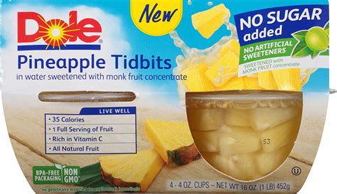 4 cups pineapple, frozen & chopped. Dole Pineapple Fruit Cups Nutrition Facts - Blog Dandk