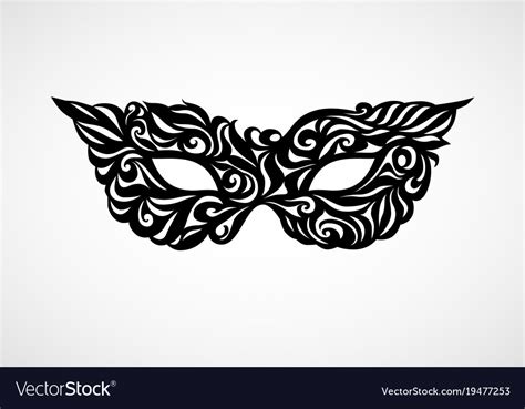 Black And White Isolated Masquerade Mask Vector Image