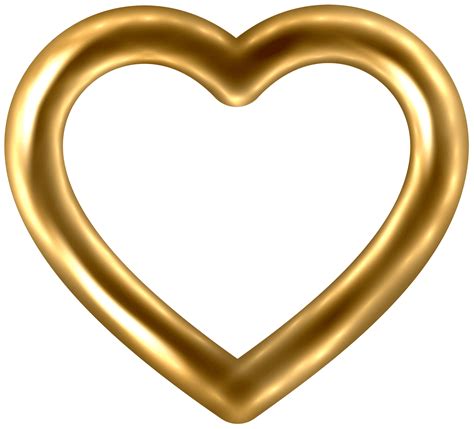 Transparent Gold Heart Png Clip Art Image
