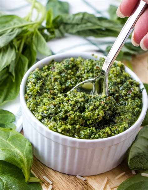 Homemade Pesto With Spinach New Video Happy Healthy Mama