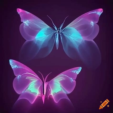 Graceful Glowing Butterflies In Formation