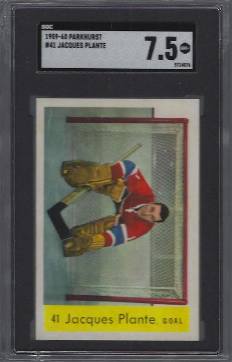 1959 60 Parkhurst Hockey Card 41 Jacques Plante Graded Sgc 75 Ebay