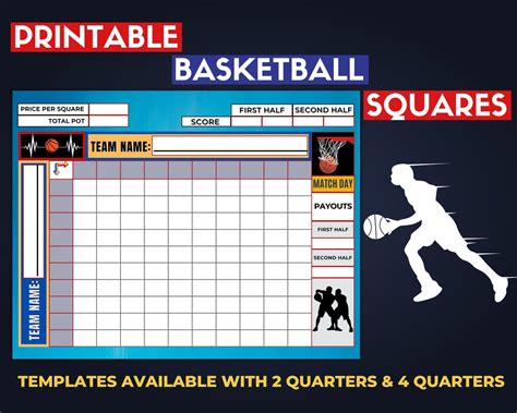Printable Basketball Squares Printable Mens Basketball Etsy