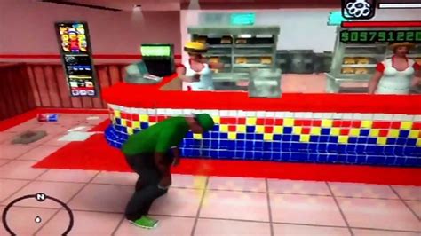 Gta San Andreas Cj Throws Up At Burger Shot Youtube