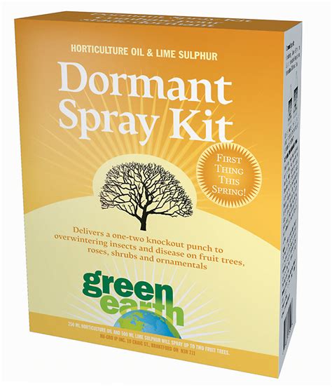 This time of year is also when we will treat our fruit and ornamental crabs for overwinter insects and insect eggs with a dormant oil spray. Green Earth Dormant Spray Kit | The Home Depot Canada