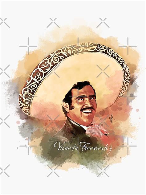 Vicente Fernandez Smiling Watercolor Sticker For Sale By Sauher