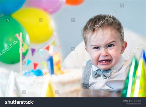 Crying Boy Birthday Cake Balloons Stock Photo 2140404245 Shutterstock