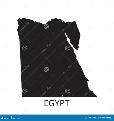 Egipto Mapa Detallado Del Esbozo Ilustración del Vector Ilustración de carta forma