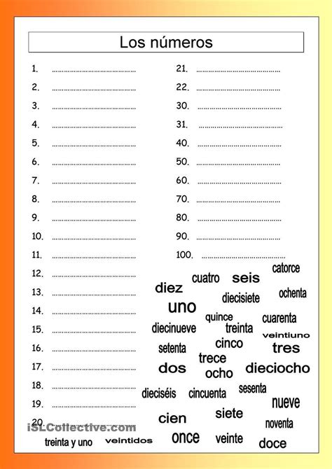 Spanish Numbers 1 100 Worksheets Spanish Numbers Learning Spanish Images