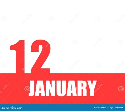 January 12th Day Of Month Calendar Date Stock Illustration