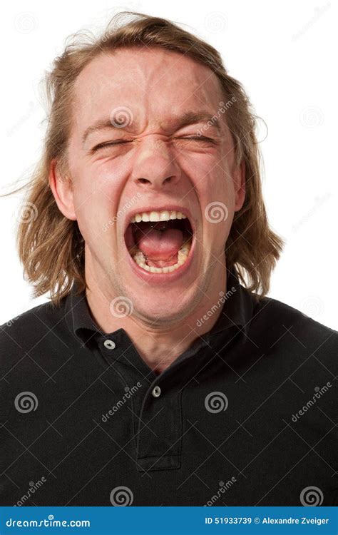 Portrait Young Man With Anger Stock Image Image Of Caucasian Closeup