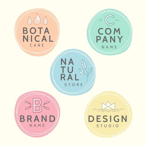 Minimal Logo Set With Pastel Colors Vector Free Download