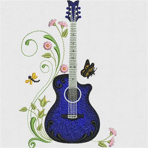 Sds0124 Guitar Quilting Designs Machine Embroidery Stitch Delight