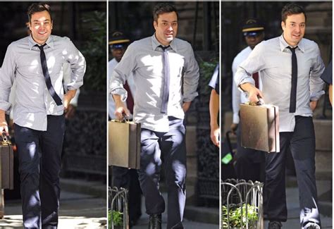 Three Different Pictures Of A Man In Business Attire Carrying