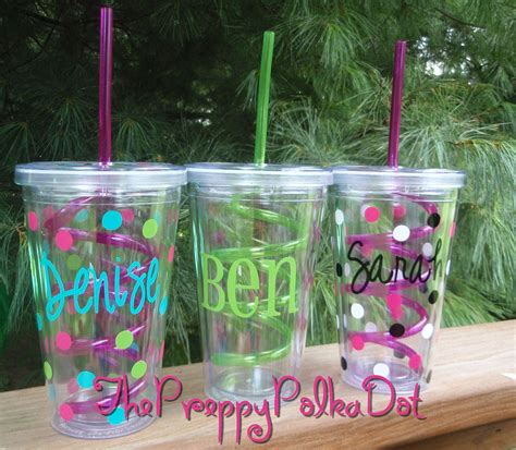 Personalized 16oz Crazy Swirly Straw Tumbler Cups With Lid Etsy