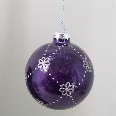 80mm Shatterproof Christmas Baubles Shiny Purple Christmas Decorations