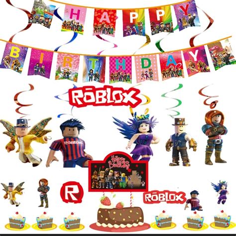 7 Roblox Plastic Plates Roblox Birthday Party Roblox Decoration Roblox