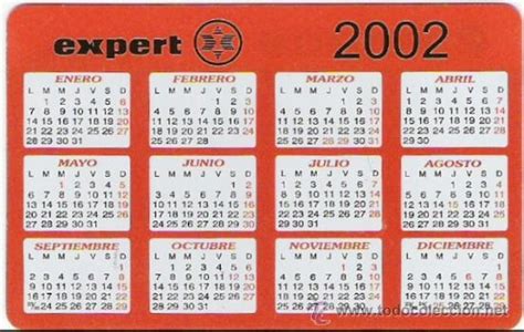 Expert Año 2002 Calendario Y Conversor Comprar Calendarios