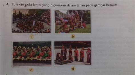 Gurindam hanya tersusun atas dua baris untuk setiap baitnya. Tuliskan Pola lantai yang digunakan dalam tarian pada ...