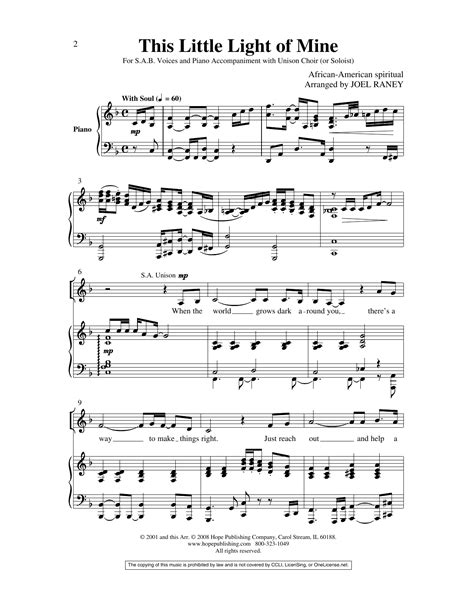 Joel Raney This Little Light Of Mine Sheet Music And Chords Download