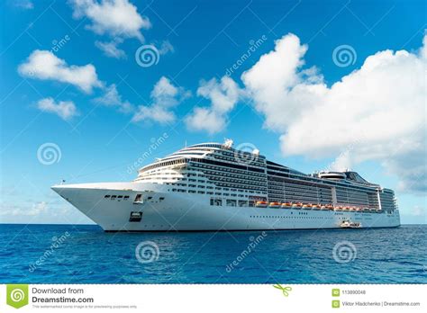 Cruise Ship In Crystal Blue Water Stock Photo Image Of Holiday