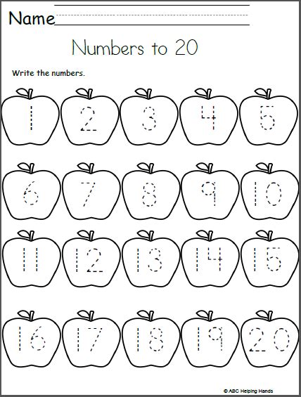 Tracing Numbers Up To 20 Worksheet