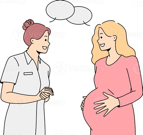 Doctor Consult Pregnant Woman 21468815 Png