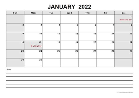 2022 Blank Calendar Pdf Free Printable Templates