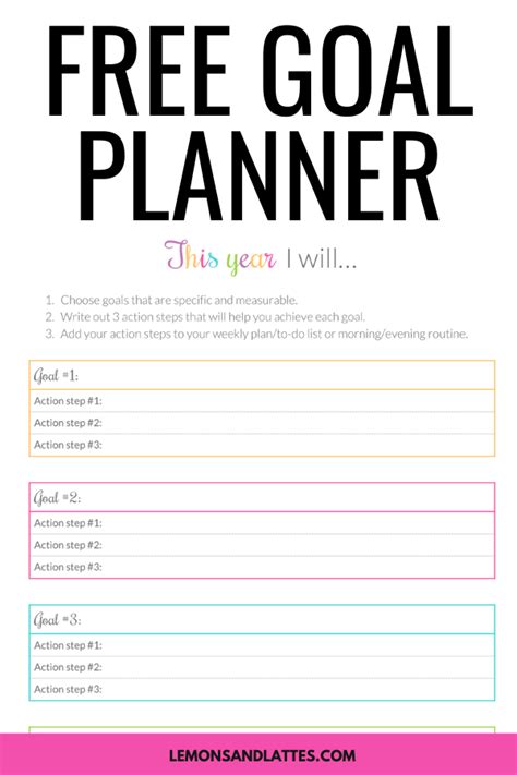 Free goal planner printable template + how to make a goal plan in 2020
