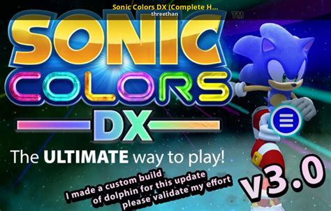Sonic Colors Dx Complete Hd Overhaul Sonic Colors Mods
