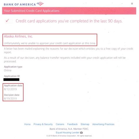 If you've applied for a credit card, you know that you have to wait to be approved. Bank of America Alaska Airlines Credit Card Declined Status Online | Travel with Grant