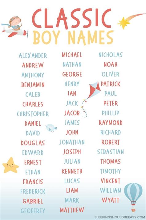 Check spelling or type a new query. Classic Boy Names for Your Baby | Sleeping Should Be Easy