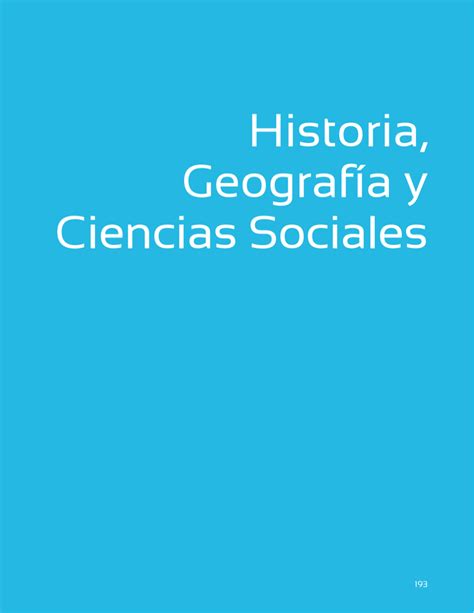 Historia Geografía Y Ciencias Sociales