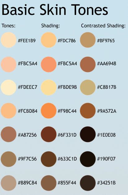 Skin Tone Color Code Human Skin Tone Color Palette Hex Rgb Codes