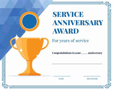 Service Anniversary Award Certificate Template Certificate Templates