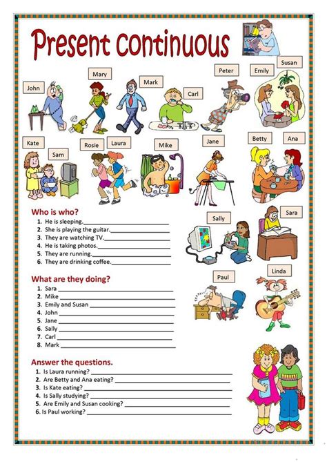 Free esl printable grammar worksheets, vocabulary worksheets, flascard worksheets, fairytales worksheets, efl exercises, eal handouts, esol quizzes, elt activities, tefl questions, tesol materials, english teaching and learning resources, fun crossword and word search puzzles. Present continuous. worksheet - Free ESL printable ...