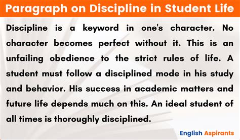 Paragraph On Discipline In English 100 150 200 250 Words