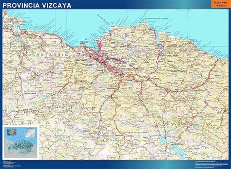 Mapa Provincia Vizcaya Tienda Mapas Posters Pared
