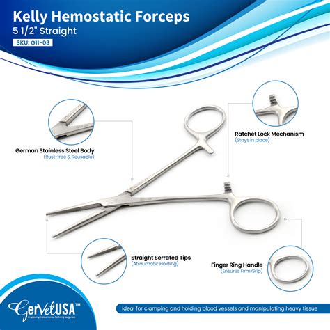 Kelly Hemostatic Forceps Gervetusa Inc