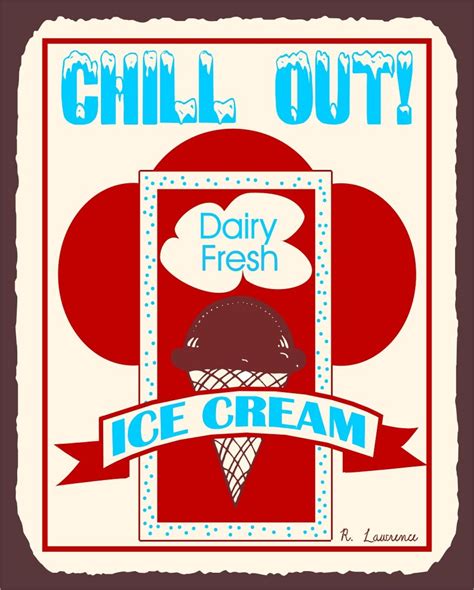 Chill Out Ice Cream Vintage Metal Art Ice Cream Shop Retro Tin Sign