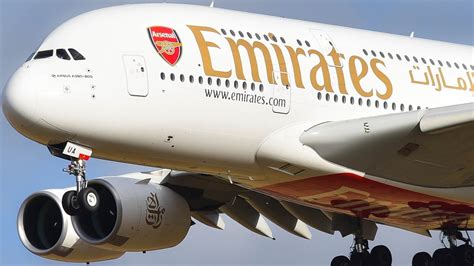 Emirates Arsenal Fc A380 861 Landing At Melbourne Airport Youtube