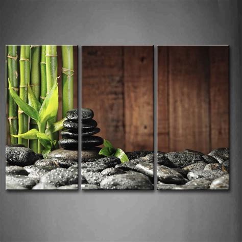 Zen Wall Art Painting Spa Stone Bamboo Picture Canvas Print Home Decor