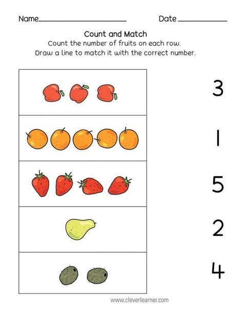 16 Matching Numbers Worksheet For Preschool Chart In 2020